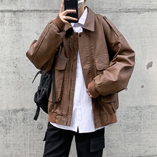 Wt120-P72美式复古大口袋皮衣外套，男装夹克，星座1501-1