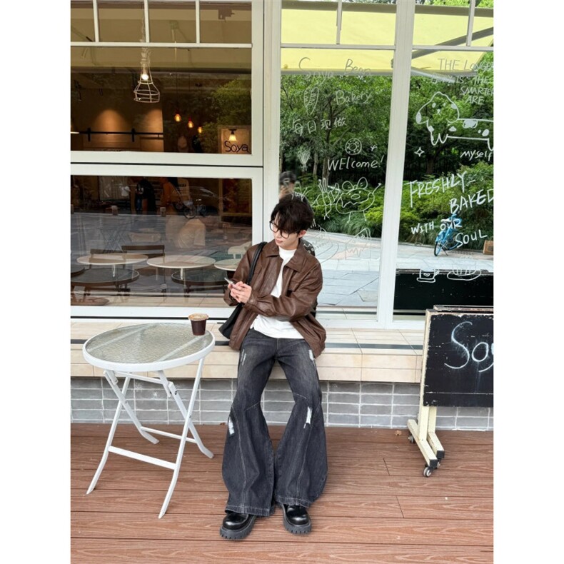 网图现货定制面料工装皮衣夹克1209-1-JK29-P105,男装夹克,星座1209-1