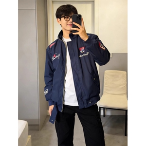 徽章刺绣防风立领潮牌短款夹克机车服图片
