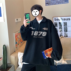 23春季新款时尚潮流半拉链翻领卫衣休闲百搭运动裤H101P110控158，男装卫衣，电商A247