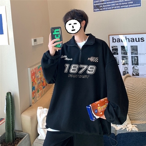23春季新款时尚潮流半拉链翻领卫衣休闲百搭运动裤H101P110控158图片