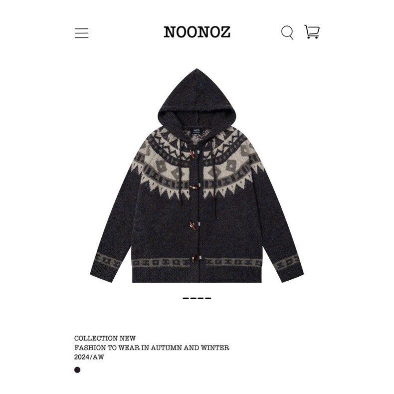 美式重磅费尔岛加厚连帽毛衣开衫外套男秋冬新款针织上衣Q110P60，男装针织衫/毛衣，电商D256-3(原A064-3)