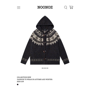 美式重磅费尔岛加厚连帽毛衣开衫外套男秋冬新款针织上衣Q110P60，男装针织衫/毛衣，电商D256-3(原A064-3)