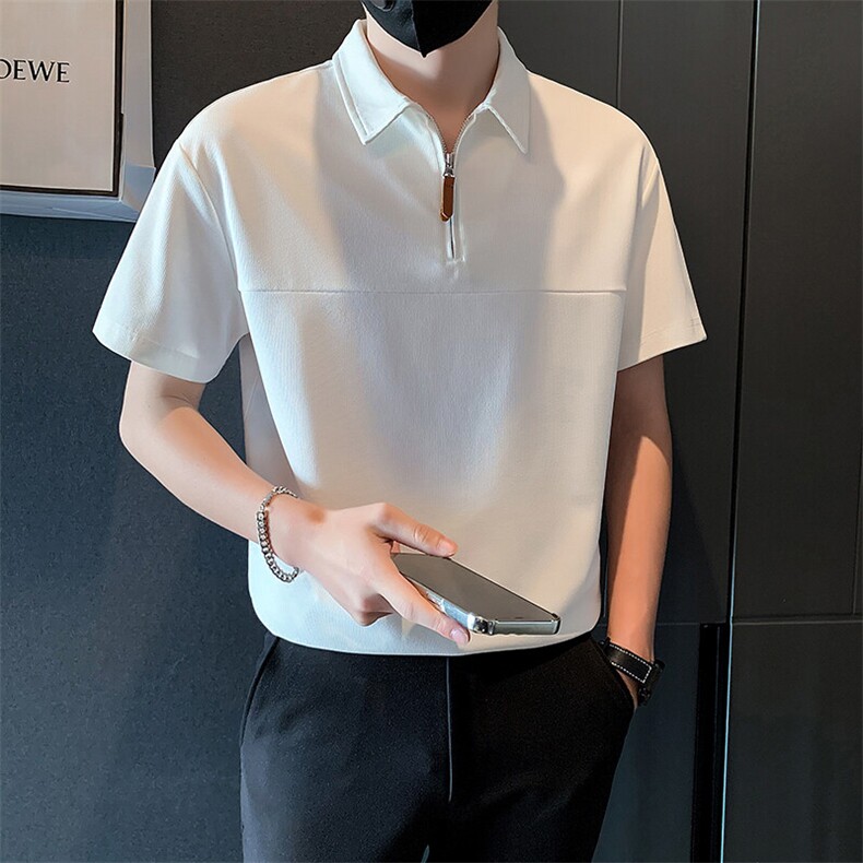 2025新款夏季男士短袖T恤纯色潮牌Polo衫半袖体恤A313-A110-P55,男装T恤,电商A313