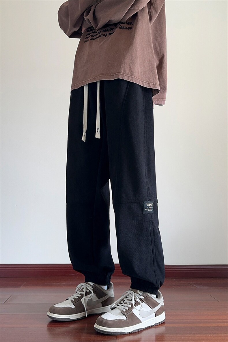 秋冬潮牌个性标痞帅运动宽松百搭设计感裤子XZ301b-2-CK709P32,男装休闲裤,星座301B-2（原A443-1）