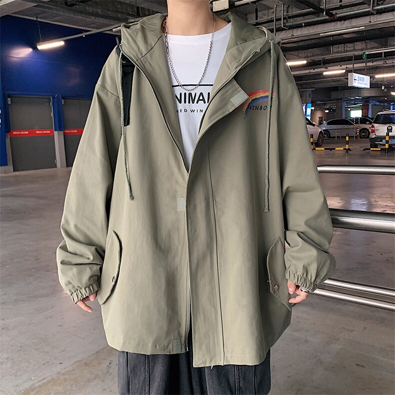 JK41064-P85纯棉连帽夹克男士大码工装夹克男外套男,男装夹克,电商A040