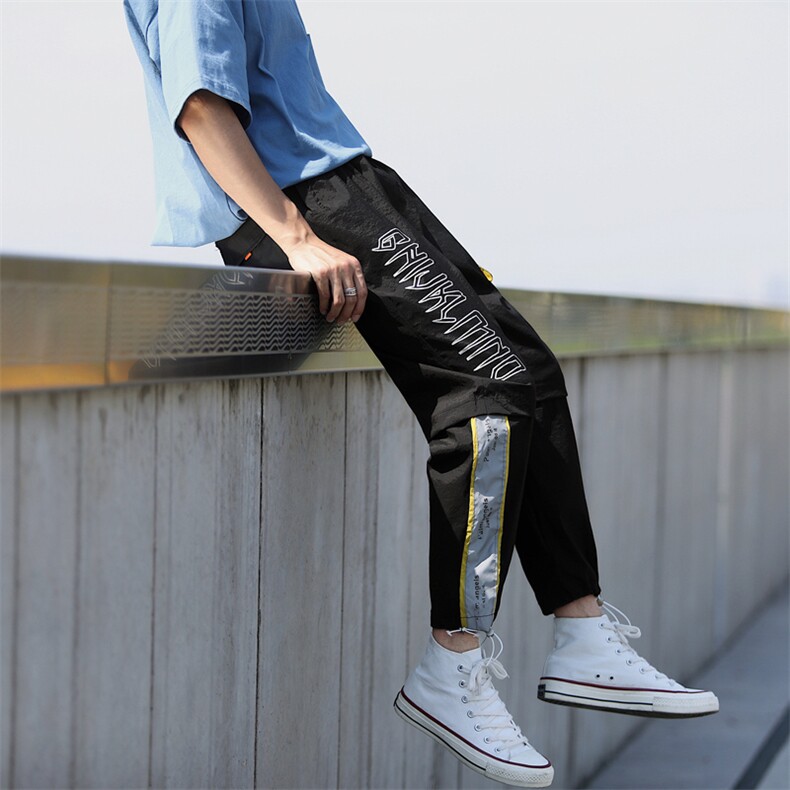 新款国潮运动速干立体口袋抽绳宽松束脚裤男工装裤Y005-P50，男装休闲裤，星座1501