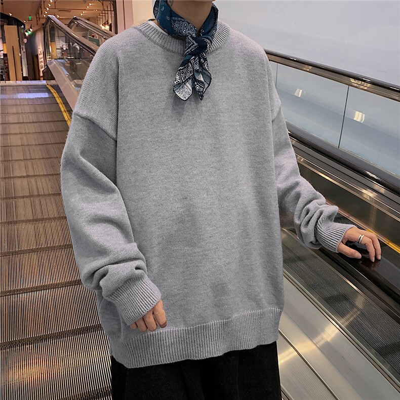 1港风圆领套头中性潮流大码M-5XL印花针织毛衣男7979P45加绒P55,男装针织衫/毛衣,星座226-2