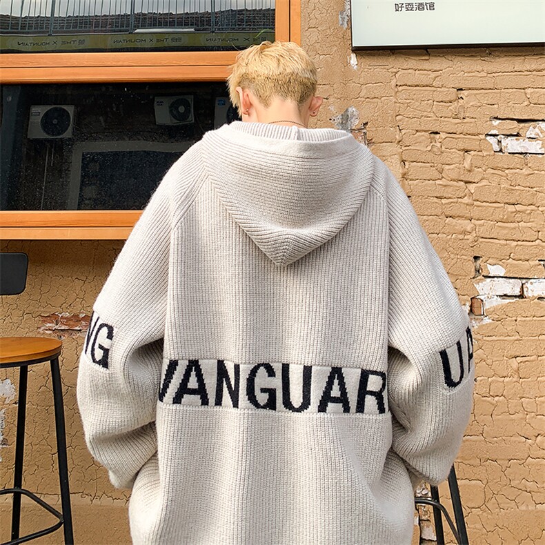 冬季美式毛衣男款复古连帽针织衫高级感痞帅卫衣外套-控99，男装针织衫/毛衣，星座310A-3