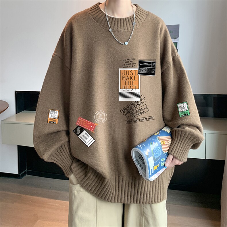 半高领毛衣男士大码针织衫男毛线衣男M18121-P45加绒款-P65,男装针织衫/毛衣,电商A040