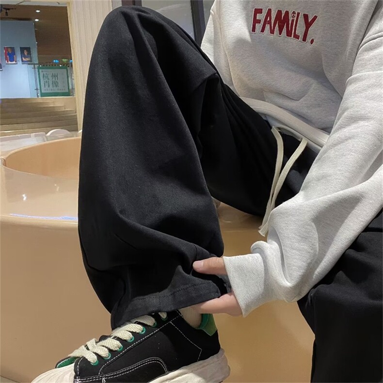 日系oversize裤子ins高街潮牌阔腿裤男宽松抽绳工装裤K2938-P35图片