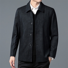 毛呢外套男春秋季2022中老年人上衣服爸爸秋冬装中年男士夹克，男装夹克，电商B212（原钱塘6029）