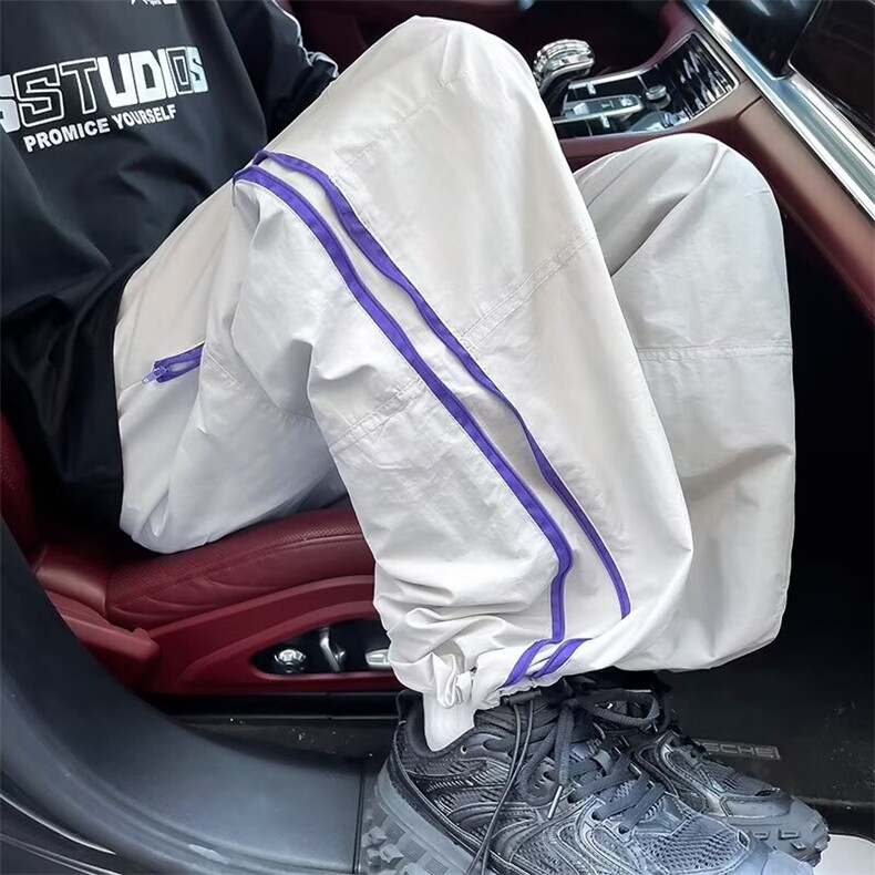 冰丝休闲裤男士薄款宽松直筒裤子青少年男生速干运动长裤5431P43，男装休闲裤，星座410-2