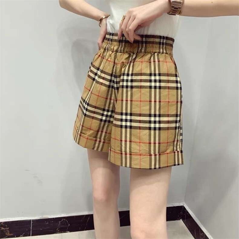 新款洋气百搭格子短裤,女装其它,L·H·X