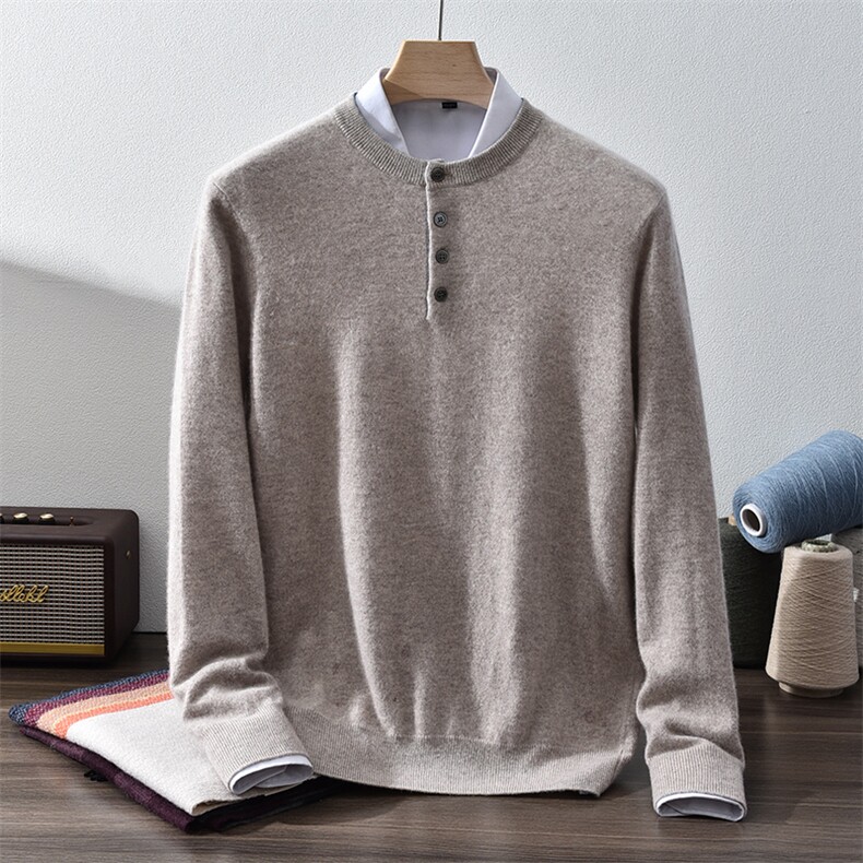 山羊绒套衫男圆领针织毛衣长袖休闲2024冬新款保暖，男装羊绒套衫，九爵羊绒
