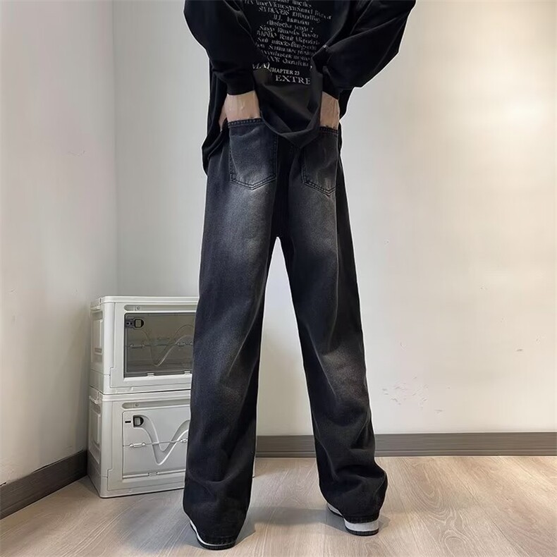美式高街vibe拉链设计感裤子春季微喇叭牛仔裤KA18P40,男装牛仔裤,星座1116-2