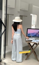 时尚潮流亚麻阔腿裤好看百搭，女装休闲裤，东正羊绒