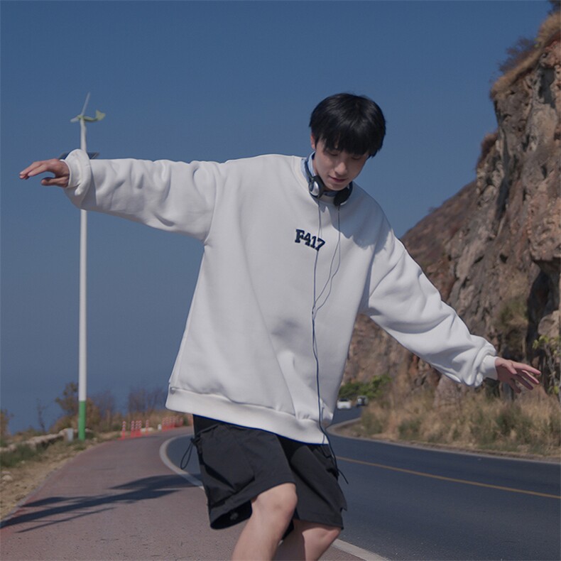 春秋套头圆领宽松高街卫衣B225-A6402-P53-X68，男装卫衣，电商B225