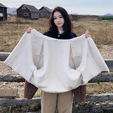 冬装新品小翻领皮毛一体宽松短外套2C050-1206-P195-K298，女装皮草，2C050