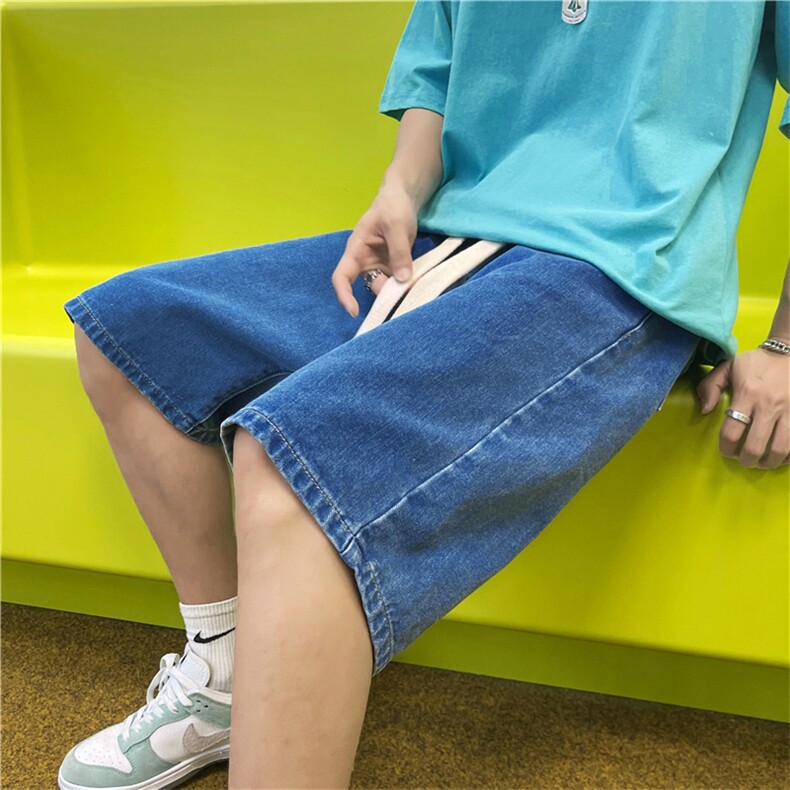 牛仔短裤男夏季新款港风潮流韩版帅气宽松百搭五分裤DK06601-P40,男装牛仔裤,星座308B-1