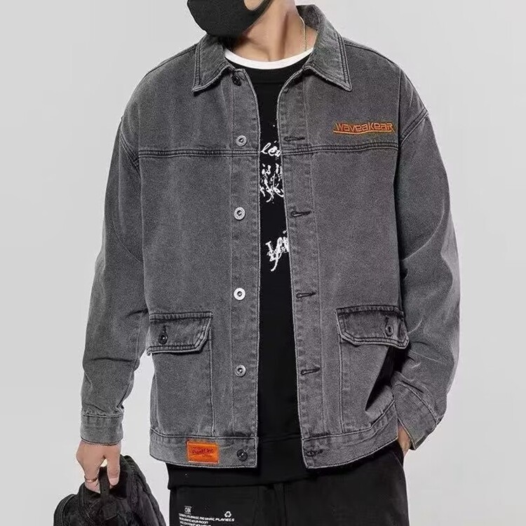 2025春秋新款干活穿的外套牛仔工作服男耐脏耐磨劳保翻领工装夹克,男装夹克,星座218-8
