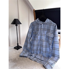 连帽格子防晒衫百搭宽松衬衣外套薄CS06002P45短袖DCS06002P40，男装防晒衣，星座1004（原星座815-3）