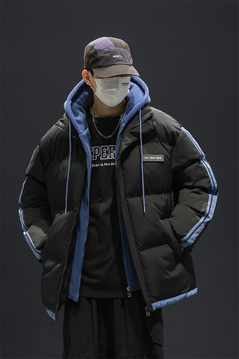 冬季假两件棉服男女同款加厚保暖棉衣棉袄外套M082-特价P63,男装棉衣,电商A007