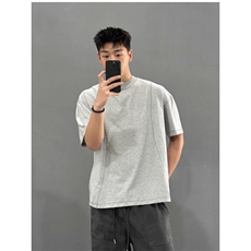 美式解构设计小领口t恤男上衣夏季宽松透气休闲短袖L66166-p36，男装T恤，星座1008