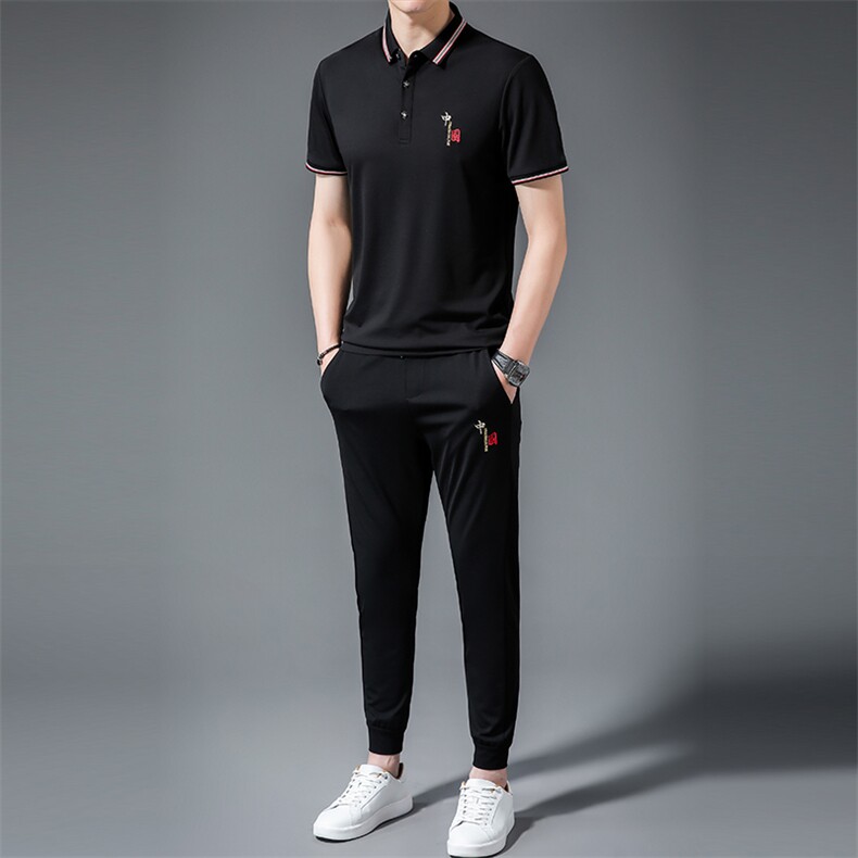 2023年春款潮流休闲时尚男士运动套装P135,男装休闲套装,电商D223-1