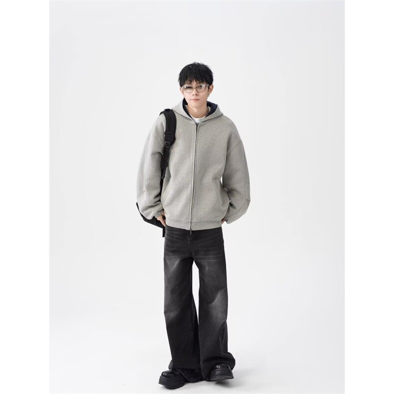 1506A/GY340/P56新款卫衣宽松简约连帽卫衣开衫潮流百搭1,男装卫衣,星座1506A