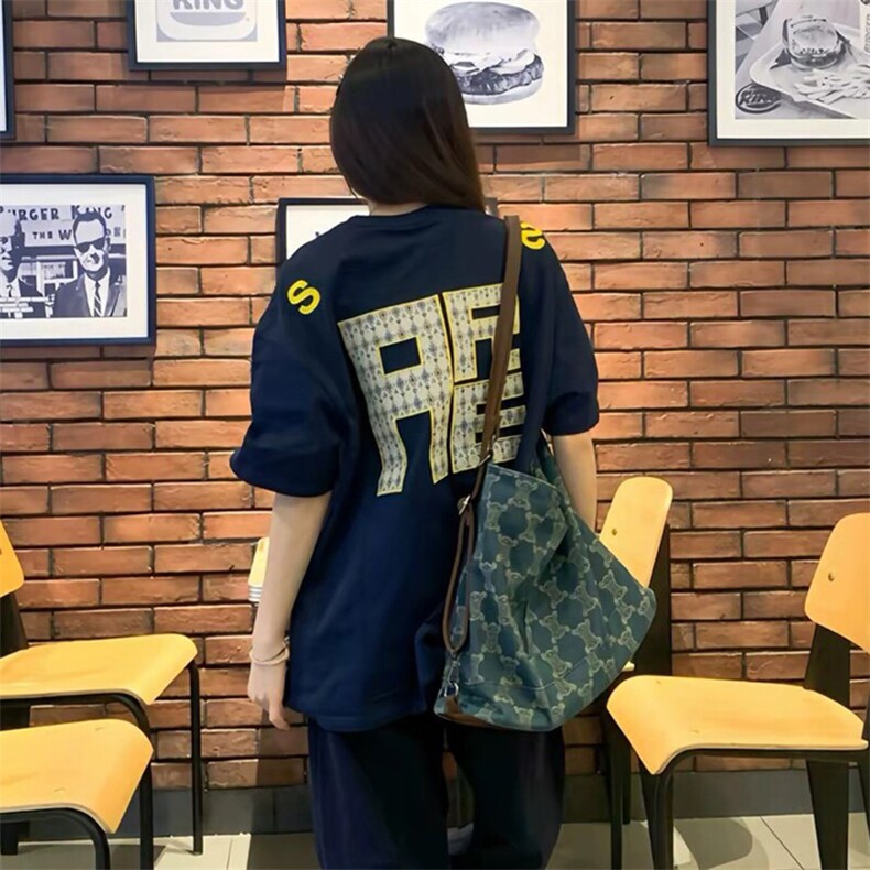 万针全刺绣工艺抖音得物高品质260克重磅纯棉双纱美式高街短袖T恤,男装T恤,电商A486-1