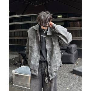 【有货】DW194-P72潮美式PU皮立领工装夹克外套女春秋季棒球服图片