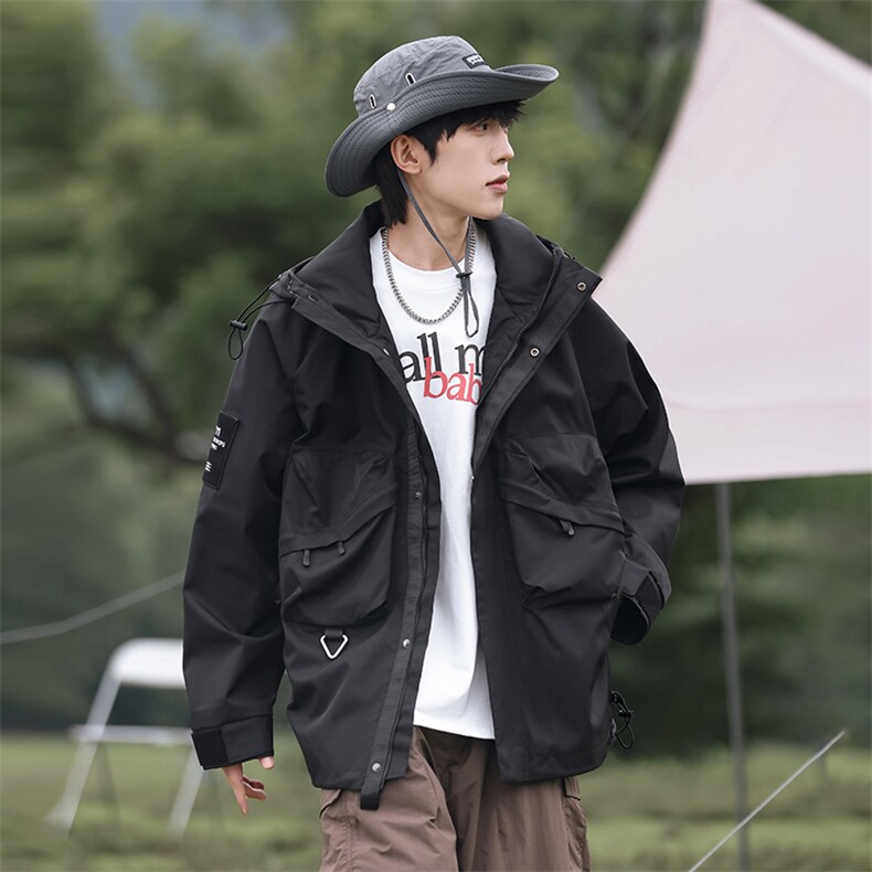 黑武士机能冲锋衣高街美式复古工装秋季登山服夹克JK999-P82-,男装夹克,电商A021
