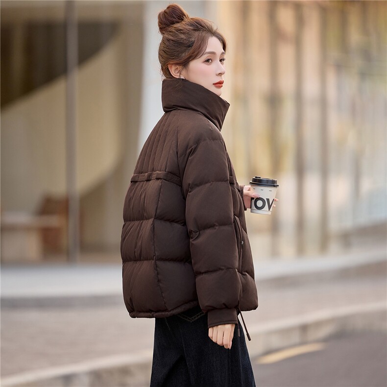常规立领白鸭绒羽绒服女2025冬季新款休闲宽松百搭加厚保暖,女装羽绒服,余墨