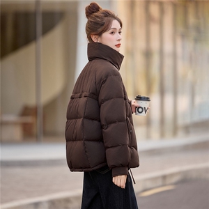 常规立领白鸭绒羽绒服女2025冬季新款休闲宽松百搭加厚保暖图片