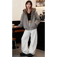 203-6F275P90特～冬季百搭宽松PU皮座山雕豹纹棉服，男装棉衣，星座203-6(原电商259)