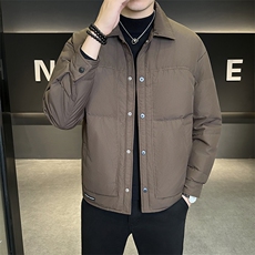 新款男士小翻领羽绒服夹克加厚防寒309B-3-81062-P185，男装夹克，星座1409-3