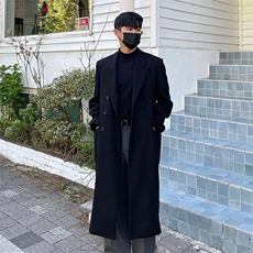 韩版男士毛呢大衣美式长款风衣外套1213-P130加棉140大货已备，男装风衣，星座1004-3