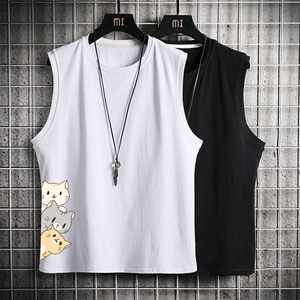 BX25164-P20 港风运动汗背心男大码汗衫男无袖T恤男 网格挂拍图片