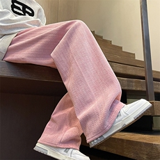 8XL-M麦穗纹雪尼尔阔腿裤男垂感休闲直通裤特大码卫裤K992P50控68，男装休闲裤，电商D206-1