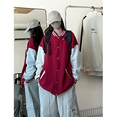 抖音得物高品质重磅全棉二开360克立领棒球服开衫卫衣外套CM12，男装卫衣，电商A486