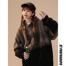 7点高点击渐变色卫衣男蝴蝶结印花宽松设计感416B-WY268-P75，男装卫衣，星座416B-1