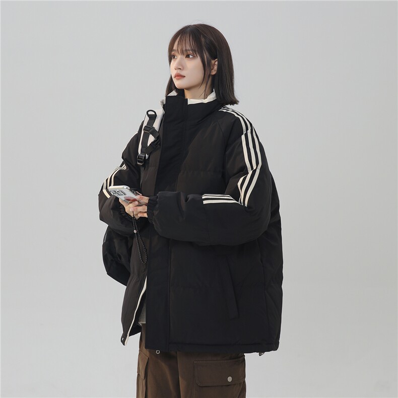 ！冬季条纹五防立领加绒加厚棉衣情侣撞色棉服外套MY7777-P68,男装棉衣,星座610B-1