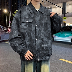 新款工装翻领夹克秋季潮流美式复古外套XZ301b-2-JK2511P78港风，男装夹克，星座301B-2（原A443-1）