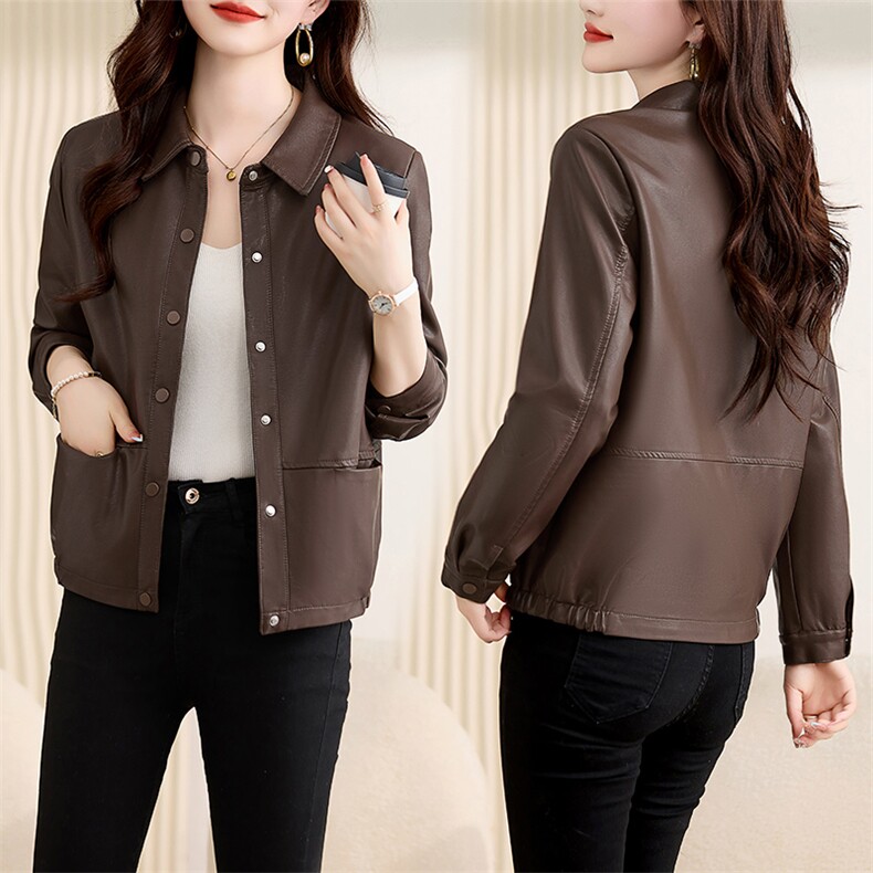 休闲小皮衣外套女短款2023年春秋季新款小个子显瘦机车PU皮衣外套，女装皮衣，潮流依族