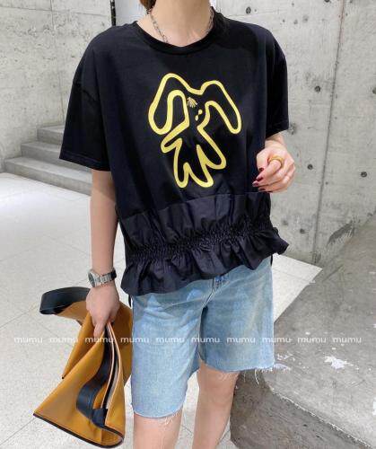 印图休闲针织上衣，女装，沐·沐