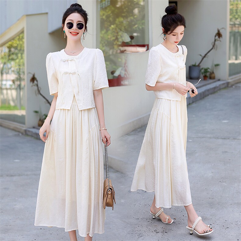 新中式国风套装连衣裙女2024夏装新款高级感今年流行吊带裙两件套，女装套装/套裙，依路服饰