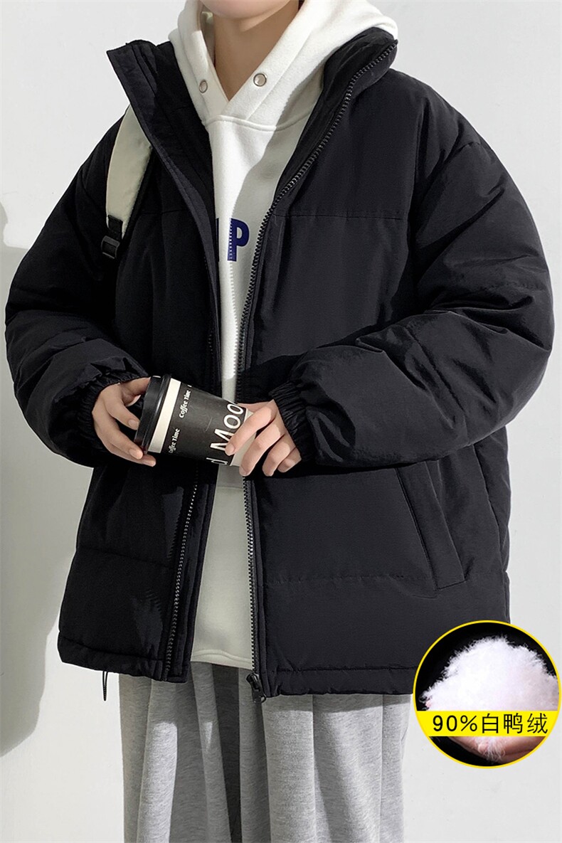 2023冬上新青少年加绒加厚上衣简约纯色羽绒服外套男女8351-P160,男装羽绒服,电商A441-1