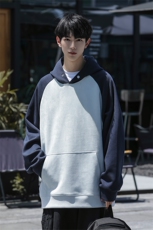 M-6XL380克秋季新款大码插色连帽套头卫衣109-W23617-P55，男装卫衣，星座109