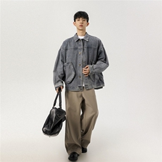 2026新款男士水洗工装牛仔夹克立体口袋潮流外套上衣N9002/P85，男装夹克，星座202